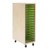 Diversified Woodcrafts Mobile Double Sided Tote Tray Cabinet, Maple, 30 Lime Tote Trays. 21"w x 37"d x 66.50"h