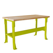 Diversified Woodcrafts Industrial Steel Bench - Frame Color Light_Gray, 1.75 Rock Maple, 60x30