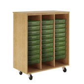 Diversified Woodcrafts Mobile Tote Tray Cabinet - Oak - Lime Totes