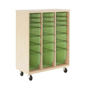 Diversified Woodcrafts Mobile Tote Cabinet, 21 Lime Tote Trays 42Wx21Dx53.75H, Maple