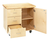 Diversified Woodcrafts Mobile Storage Cabinet -3 Drawers/1 Door, 1-3/4" Maple top Diversified Woodcrafts Shiffler Furniture and Equipment for Schools