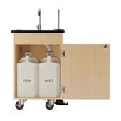 Diversified Woodcrafts Mobile Hand Wash Station Foot Pump - Single, Maple, 24"W x 24"D x 36"H
