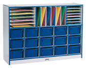 Jonti-Craft Rainbow Accents Sectional Cubbie-Tray Mobile Unit - without Trays - Teal