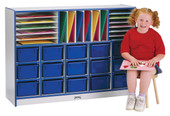 Rainbow Accents Sectional Cubbie-Tray Mobile Unit - without Trays - Navy Jonti-Craft Shiffler Furniture and Equipment for Schools