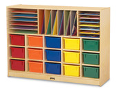 Jonti-Craft Sectional Cubbie-Tray Mobile Unit - with Colored Trays