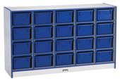 Jonti-Craft Rainbow Accents 20 Cubbie-Tray Mobile Storage - without Trays - Blue