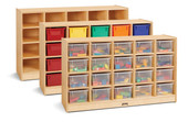 Jonti-Craft 20 Cubbie-Tray Mobile Storage - with Clear Trays