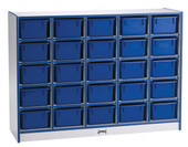 Rainbow Accents 25 Cubbie-Tray Mobile Storage - without Trays - Blue Jonti-Craft Shiffler Furniture and Equipment for Schools