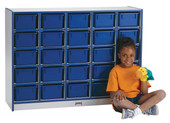 Jonti-Craft Rainbow Accents 25 Cubbie-Tray Mobile Storage - with Trays - Blue