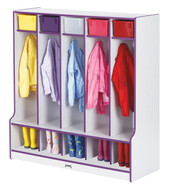 Rainbow Accents 5 Section Coat Locker with Step - Navy Jonti-Craft Shiffler Furniture and Equipment for Schools