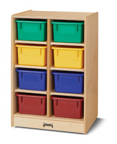 Jonti-Craft 8 Cubbie-Tray Mobile Unit - with Colored Trays