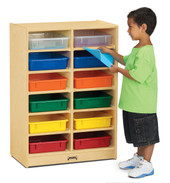 Jonti-Craft 12 Paper-Tray Mobile Storage - with Clear Paper-Trays