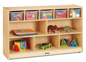 Jonti-Craft Low Combo Mobile Storage Unit - with Clear Bins Jonti-Craft Shiffler Furniture and Equipment for Schools