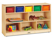 Jonti-Craft Low Combo Mobile Storage Unit - with Colored Bins Jonti-Craft Shiffler Furniture and Equipment for Schools