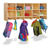 Jonti-Craft 10 Section Wall Mount Coat Locker - without Trays Jonti-Craft Shiffler Furniture and Equipment for Schools