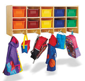 Jonti-Craft 10 Section Wall Mount Coat Locker - with Colored Trays Jonti-Craft Shiffler Furniture and Equipment for Schools