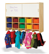 Jonti-Craft 10 Section Wall Mount Coat Locker with Storage _ with Colored Cubbie-Trays Jonti-Craft Shiffler Furniture and Equipment for Schools