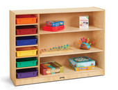 Jonti-Craft Adjustable Combo Mobile Straight-Shelf - with colored Paper-Trays Jonti-Craft Shiffler Furniture and Equipment for Schools