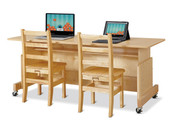 Jonti-Craft Apollo Double Computer Desk - Maple Top Jonti-Craft Shiffler Furniture and Equipment for Schools