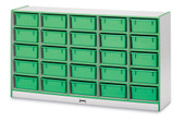 Rainbow Accents 25 Tub Mobile Storage - with Tubs - Teal Jonti-Craft Shiffler Furniture and Equipment for Schools