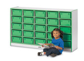 Jonti-Craft Rainbow Accents 25 Tub Mobile Storage - with Tubs - Teal