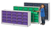 Jonti-Craft Rainbow Accents 30 Tub Mobile Storage - with Tubs - Teal