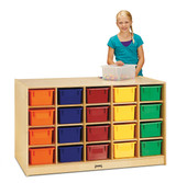 Jonti-Craft Double-Sided Island _ 40 Cubbie-Tray - with Clear Trays Jonti-Craft Shiffler Furniture and Equipment for Schools