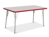 Berries Rectangle Activity Table - 24" X 48", A-height - Gray/Red/Gray Jonti-Craft Shiffler Furniture and Equipment for Schools