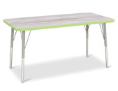 Berries Rectangle Activity Table - 24" X 48", A-height - Driftwood Gray/Key Lime/Gray Jonti-Craft Shiffler Furniture and Equipment for Schools
