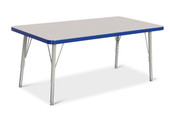 Jonti-Craft Berries Rectangle Activity Table - 24" X 48", E-height - Gray/Blue/Gray