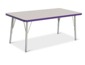 Jonti-Craft Berries Rectangle Activity Table - 24" X 48", E-height - Gray/Purple/Gray