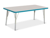 Berries Rectangle Activity Table - 24" X 48", E-height - Gray/Teal/Gray Jonti-Craft Shiffler Furniture and Equipment for Schools