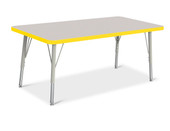 Jonti-Craft Berries Rectangle Activity Table - 24" X 48", E-height - Gray/Yellow/Gray
