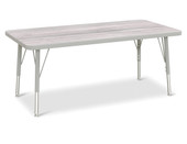 Jonti-Craft Berries Rectangle Activity Table - 24" X 48", E-height - Driftwood Gray/Gray/Gray