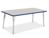 Berries Rectangle Activity Table - 30" X 60", A-height - Gray/Blue/Gray Jonti-Craft Shiffler Furniture and Equipment for Schools