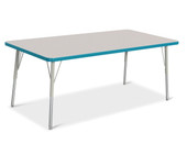 Berries Rectangle Activity Table - 30" X 60", A-height - Gray/Teal/Gray Jonti-Craft Shiffler Furniture and Equipment for Schools