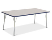Jonti-Craft Berries Rectangle Activity Table - 30" X 60", A-height - Gray/Navy/Gray