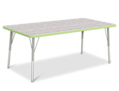 Berries Rectangle Activity Table - 30" X 60", A-height - Driftwood Gray/Key Lime/Gray Jonti-Craft Shiffler Furniture and Equipment for Schools