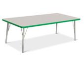 Berries Rectangle Activity Table - 30" X 60", E-height - Gray/Green/Gray Jonti-Craft Shiffler Furniture and Equipment for Schools