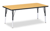 Berries Rectangle Activity Table - 30" X 60", E-height - Oak/Black/Black Jonti-Craft Shiffler Furniture and Equipment for Schools