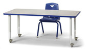 Berries Rectangle Activity Table - 30" X 60", Mobile - Gray/Blue/Gray Jonti-Craft Shiffler Furniture and Equipment for Schools