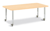 Berries Rectangle Activity Table - 30" X 60", Mobile - Maple/Maple/Gray Jonti-Craft Shiffler Furniture and Equipment for Schools