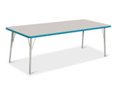 Berries Rectangle Activity Table - 30" X 72", A-height - Gray/Teal/Gray Jonti-Craft Shiffler Furniture and Equipment for Schools