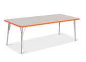 Berries Rectangle Activity Table - 30" X 72", A-height - Gray/Orange/Gray Jonti-Craft Shiffler Furniture and Equipment for Schools