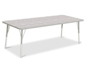 Berries Rectangle Activity Table - 30" X 72", A-height - Driftwood Gray/Gray/Gray Jonti-Craft Shiffler Furniture and Equipment for Schools