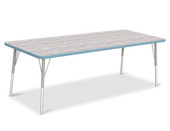Berries Rectangle Activity Table - 30" X 72", A-height - Driftwood Gray/Coastal Blue/Gray Jonti-Craft Shiffler Furniture and Equipment for Schools