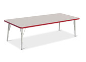 Berries Rectangle Activity Table - 30" X 72", E-height - Gray/Red/Gray Jonti-Craft Shiffler Furniture and Equipment for Schools