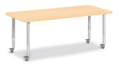 Berries Rectangle Activity Table - 30" X 72", Mobile - Maple/Maple/Gray Jonti-Craft Shiffler Furniture and Equipment for Schools