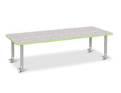 Berries Rectangle Activity Table - 30" X 72", Mobile - Driftwood Gray/Key Lime/Gray Jonti-Craft Shiffler Furniture and Equipment for Schools