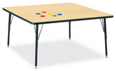 Berries Square Activity Table - 48" X 48", A-height - Maple/Black/Black Jonti-Craft Shiffler Furniture and Equipment for Schools